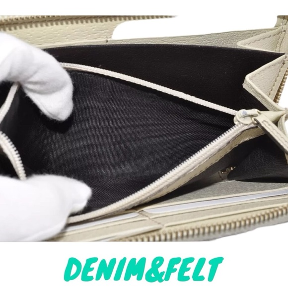 🤎GUCCI GG Beige/Off White Monogram Metal Bar Zip Around Long Wallet | PRELOVED! - Picture 13 of 16